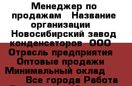 Менеджер по продажам › Название организации ­ Новосибирский завод конденсаторов, ООО › Отрасль предприятия ­ Оптовые продажи › Минимальный оклад ­ 30 000 - Все города Работа » Вакансии   . Мордовия респ.
